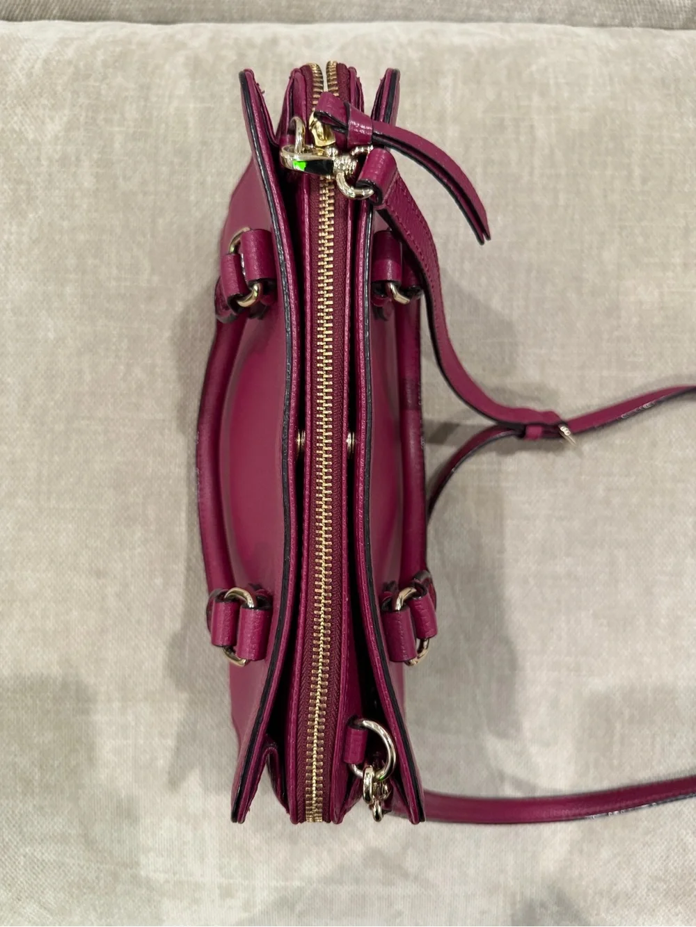 kate spade Pebbled Leather Satchel - Berry